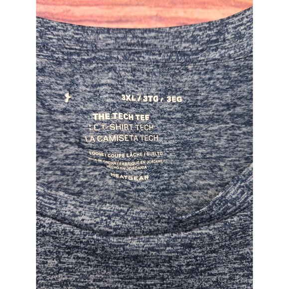 Under Armour Mens Loose Fit Tech Tee 3XL Blue Heather - Picture 5 of 8